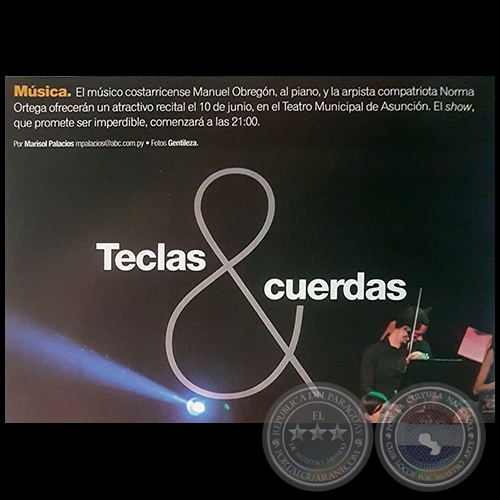  TECLAS & CUERDAS - Por MARISOL PALACIOS - Domingo, 04 de Junio de 2017 